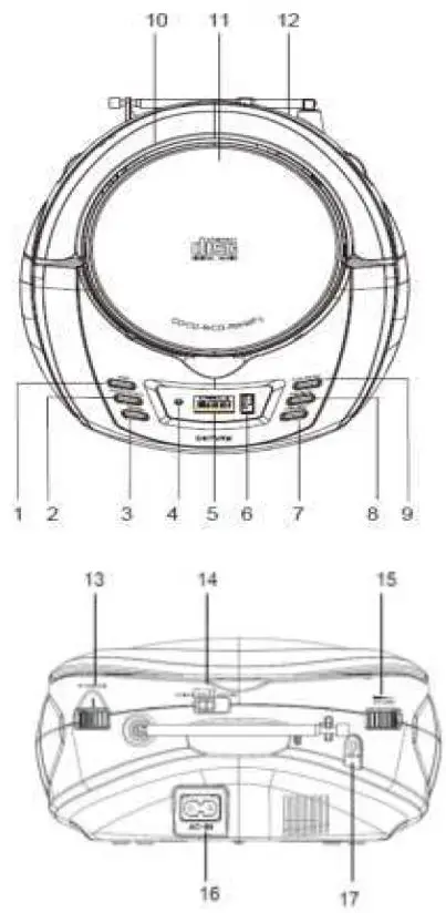 denver TCU-211 Portable Stereo CD Boombox-2