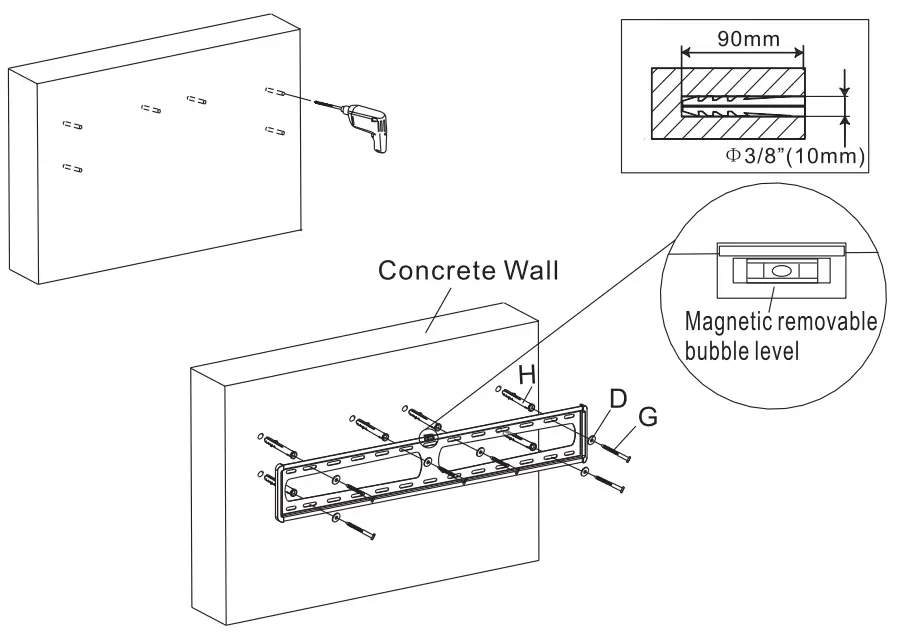 AV Link LPF800 Fixed TV Bracket - Fig 4