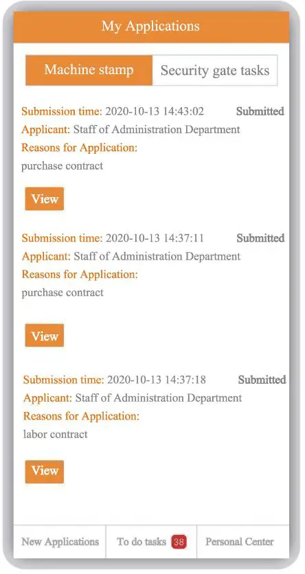 wilion HL-W580B Portable Stamp Controlling Machine Instruction Manual - You can check the application history through