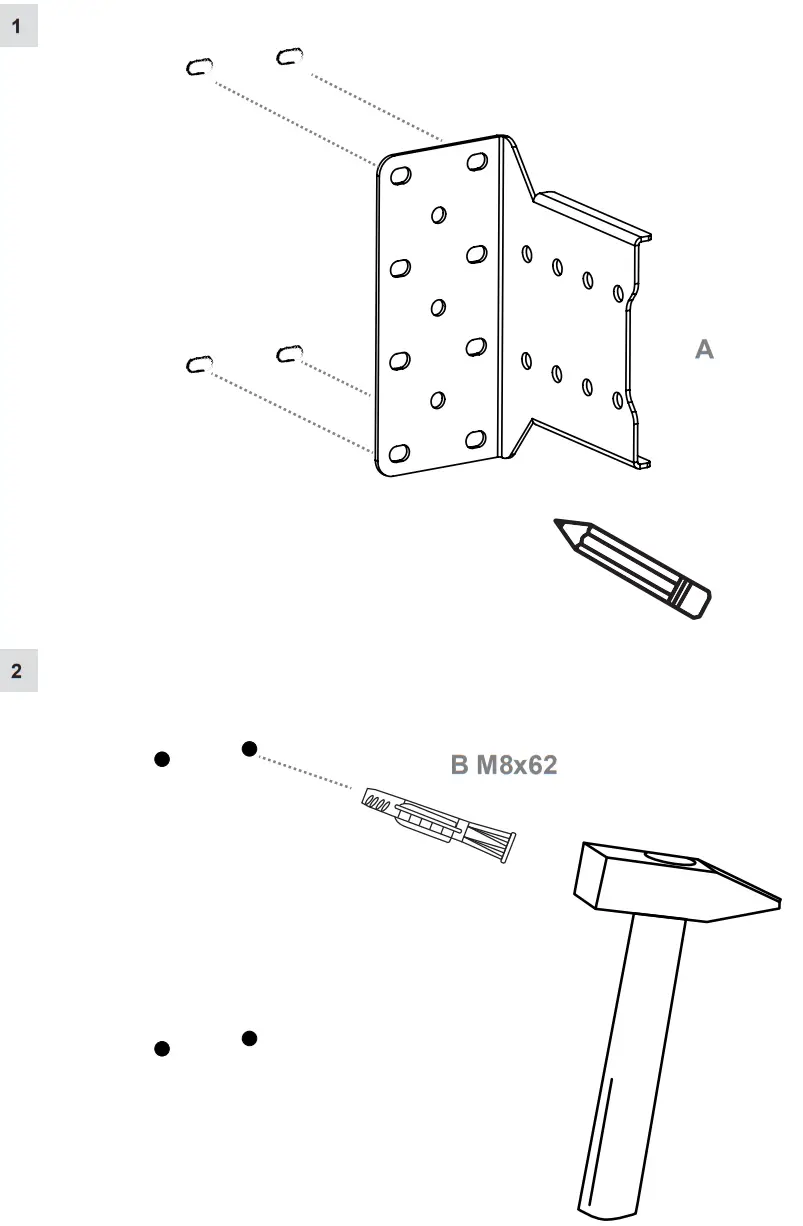 HAGOR 3223 Cps Single Rail Adapter For From Wall - fig 1
