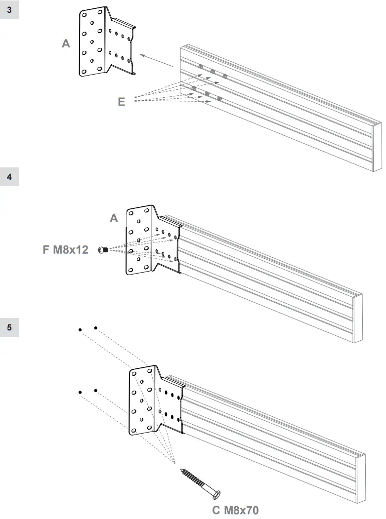 HAGOR 3223 Cps Single Rail Adapter For From Wall - fig 2