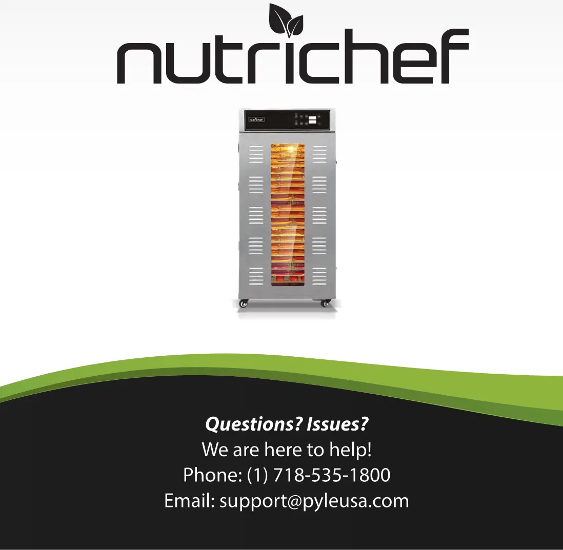 nutrichef 20 Shelf Stainless Steel Trays NCFD20S - Questions Issues