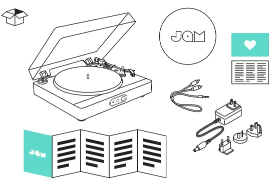 JAM X-TT700-BK Bluetooth Sound Stream Turntable - 1