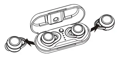 Vieta Pro VHP-TW20BK Bluetooth Headset - TWS Pairing Method 2