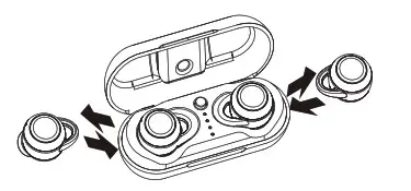 Vieta Pro VHP-TW20BK Bluetooth Headset - Turning on off 2