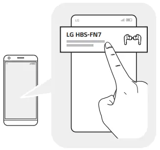 LG HBS-FN7 Tone Free True Wireless Earbuds with ANC Support - connection pop-up