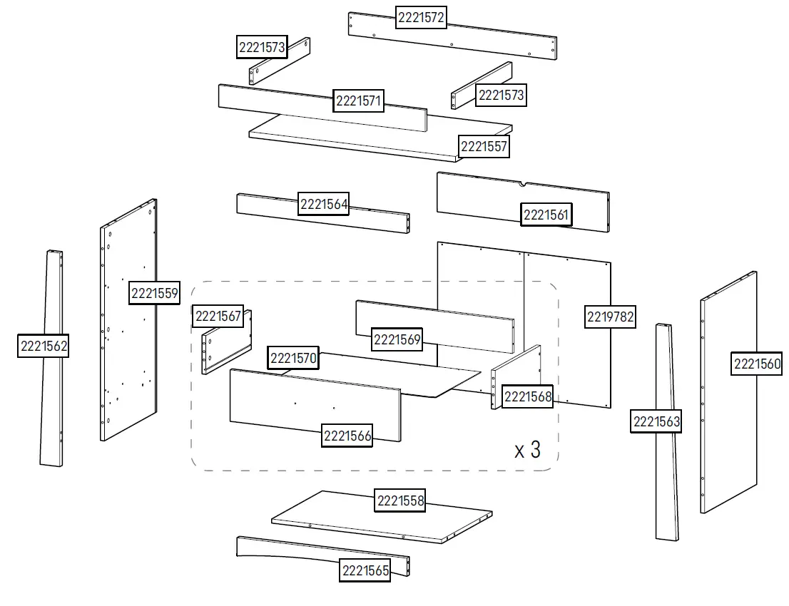 CuddleCo Isla 3 Drawer Dresser 1