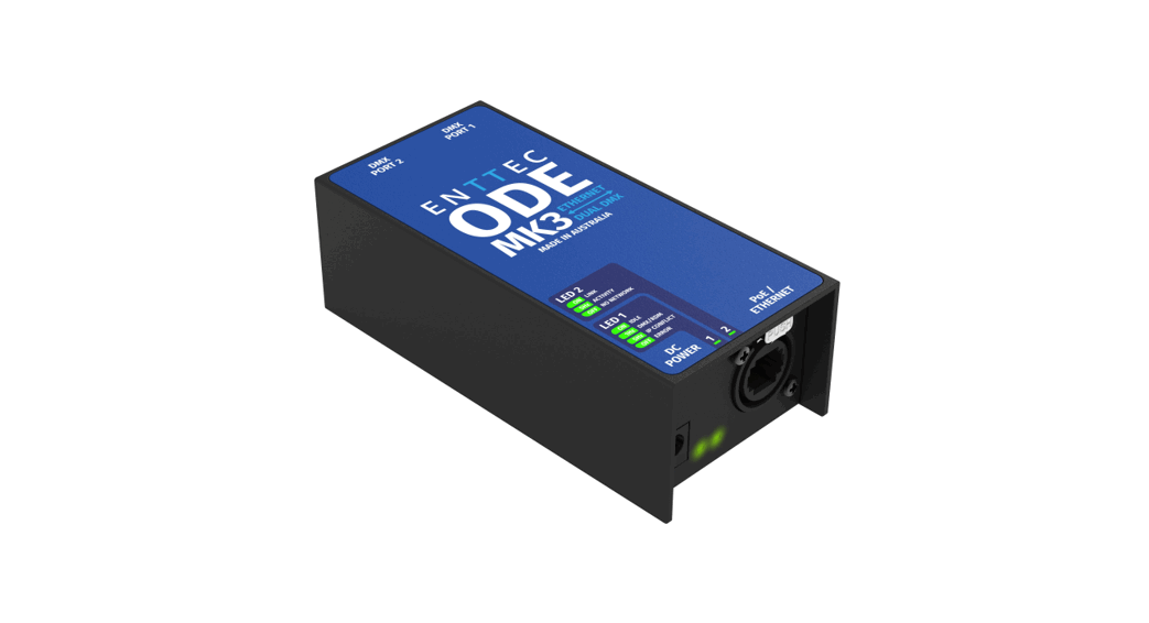 Enttec Ode Mk3 Two-universe Bi-directional Edmx-dmx-rdm Controller Supporting Power Over Ethernet User Manual