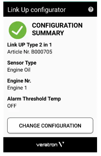 veratron B001032 Series Link Up Gateways - readout