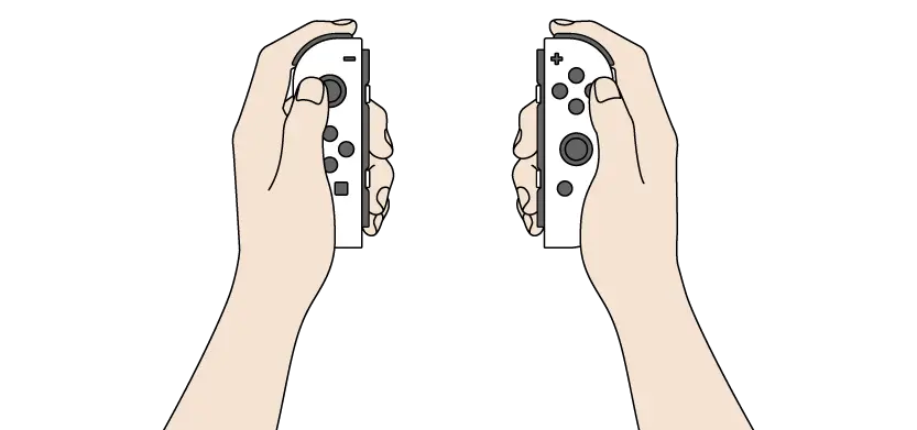 Joy-Con controllers used as a dual-controller grip