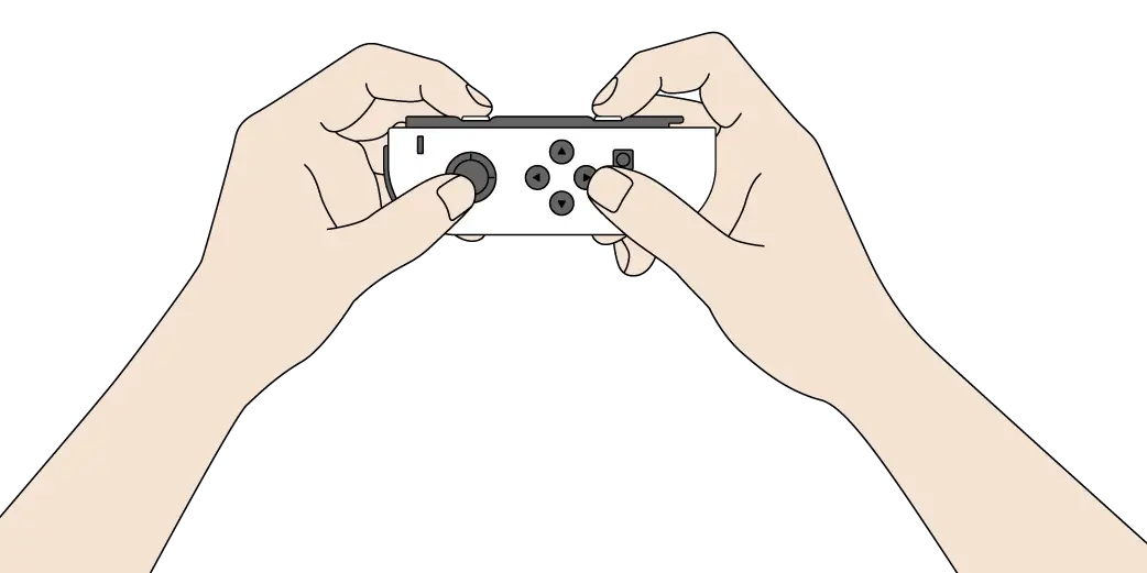 Joy-Con controller used as a solo horizontal grip