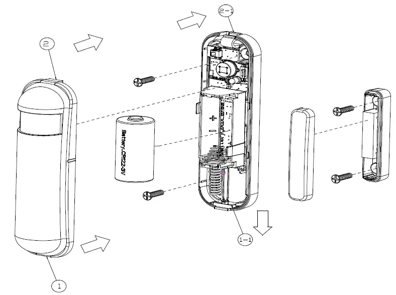 Z-Wave Slim Multisensor PST02-A B C battery installation 1