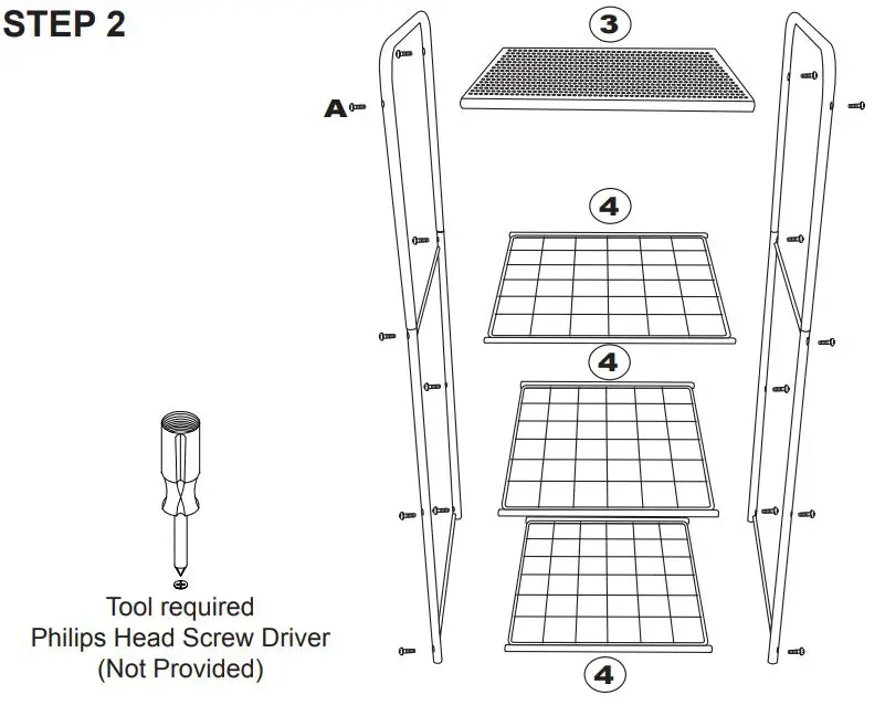 Kmart 42971085 3 Tier Caddy with Wheels Instructions - Installation Step 2
