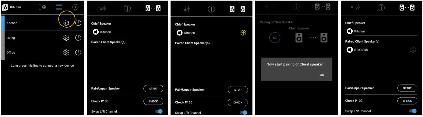 REVOX STUDIOART Speaker User Guide - Connecting STUDIOART B100 Bass Module with A100 speaker