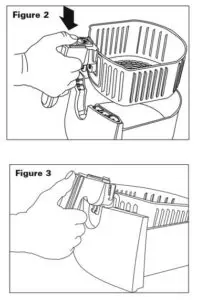 unlock and remove the frying basket