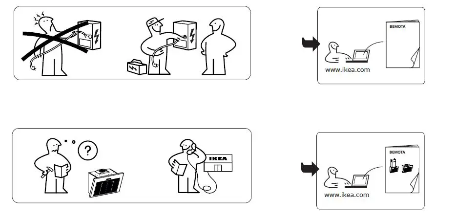 IKEA BEMOTA Wall Mounted Extractor Hood Stainless Steel fig2