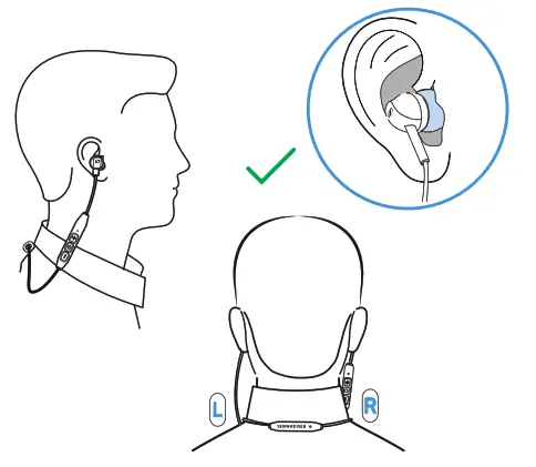 SENNHEISER Headphones CX 350BT - Wearing the headphone