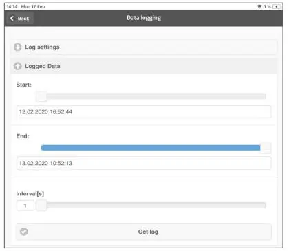 PR electronics 4512 Bluetooth Communication Enabler User Manual - Select the period and interval to transfer to the smart device