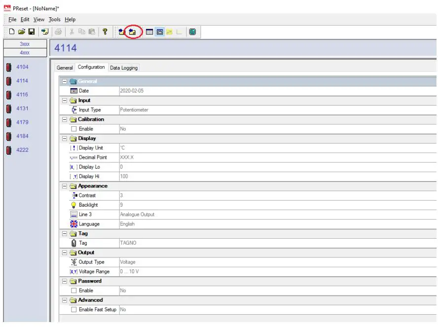 PR electronics 4512 Bluetooth Communication Enabler User Manual - Select the tab Configuration