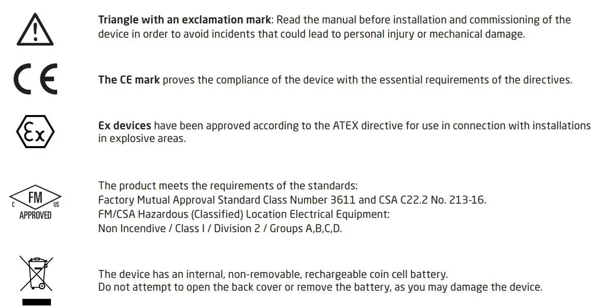 PR electronics 4512 Bluetooth Communication Enabler User Manual - Symbol identification