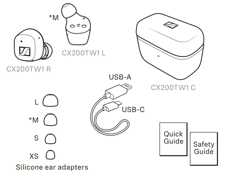 SENNHEISER CX200TW1 CX True Wireless In Ear Headphones - includes
