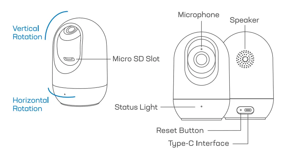 Teckin TR100 1080 HD Multi Angle Zoom Camera - fig