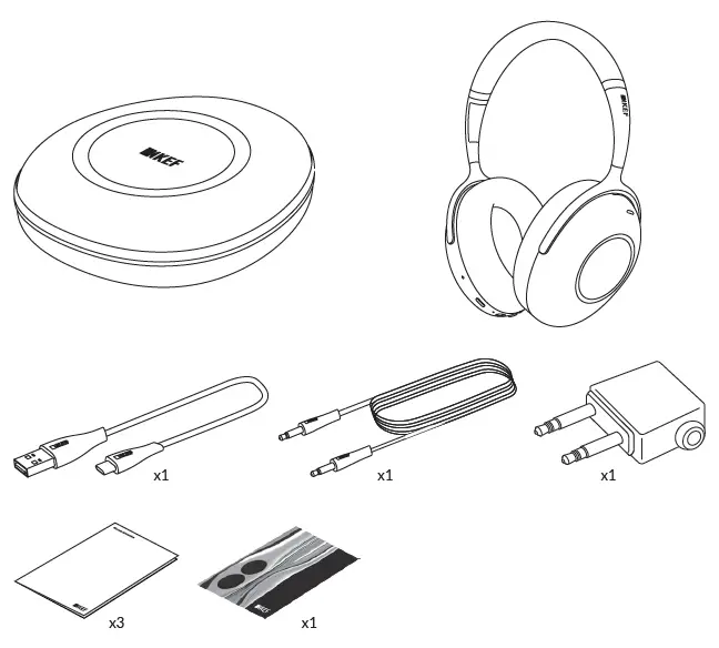 KEF Mu7 Noise Cancelling Over-ear Wireless Headphones Fig1