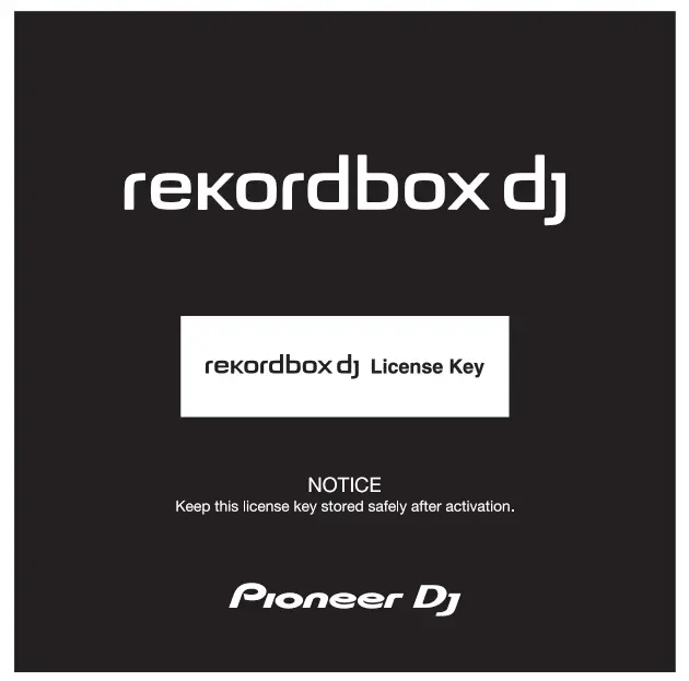 Pioneer All-In-One DJ - rekordbox dj license key card