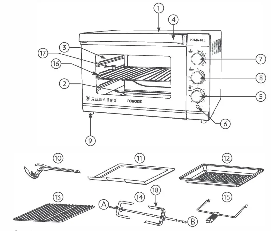 BOROSIL-BOTG48CRS15-Oven-Toaster-Grill-PRIMA-48L-FIG-