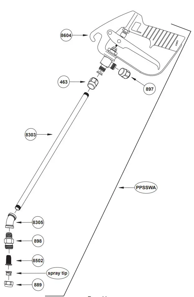 nox-crete PPS-P Perfect Power Sprayer User Guide - PPS Shut-Off , Wand Assembly and Intake Tube Parts List