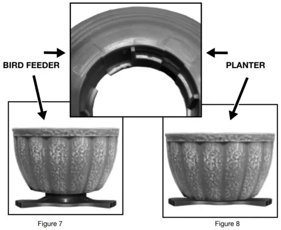 BERNINI FOUNTAIN Roman Flippable Fountain Tower with 3 in 1 Finial - BIRD FEEDER
