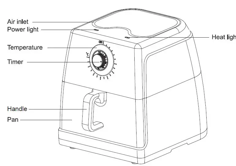 Midea MF-TN8001 AIR FRYER Frying capacity 8 Liter-fig1