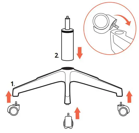 CPS Office Computer Chair Instruction Manual - Bottom Assambal