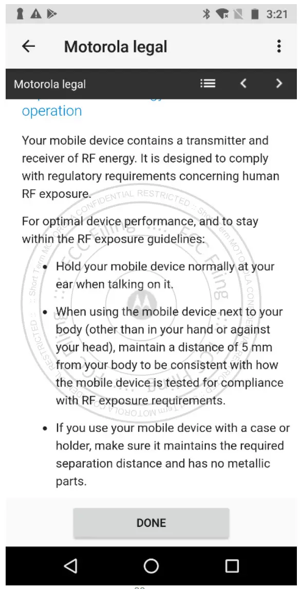 Motorola Mobility T56ZD4 Mobile Cellular Phone - Figure 9