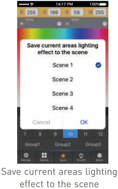 LTECH WiFi 104 LED CONTROLLER - Save scene