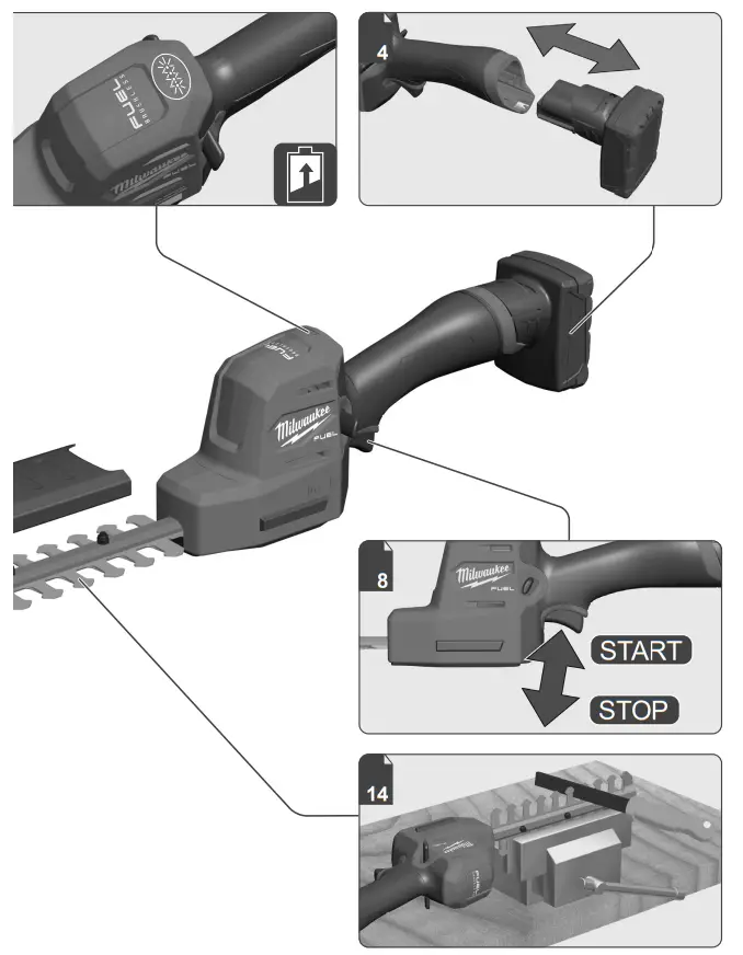 milwaukee M12 FHT20 203mm 8 Inch Hedge Trimmer - fig 1