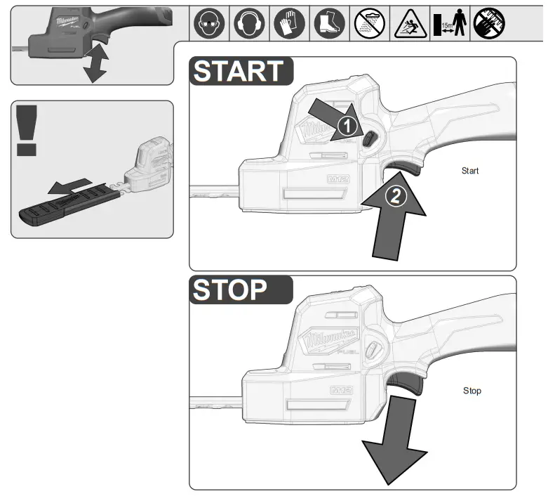 milwaukee M12 FHT20 203mm 8 Inch Hedge Trimmer - fig 6