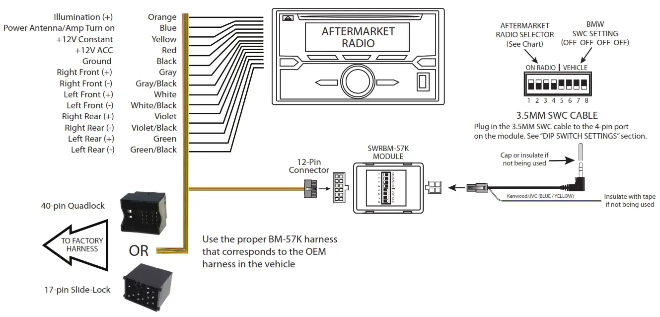 CRUX SWRBM 57K Radio Replacement with SWC Retention - fig 1