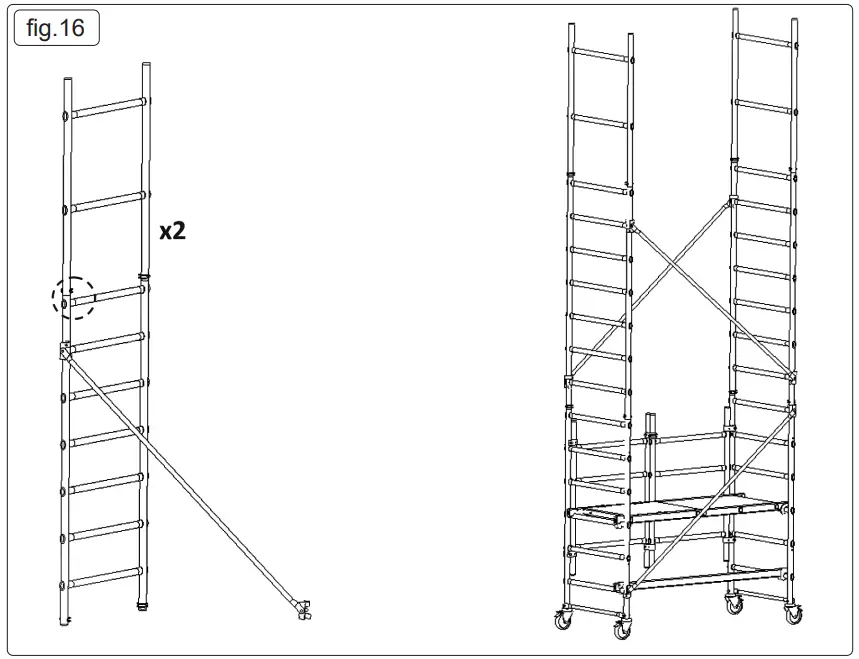 SEALEY SSCL1 V2 Platform Scaffold Tower EN 1004 - fig 11