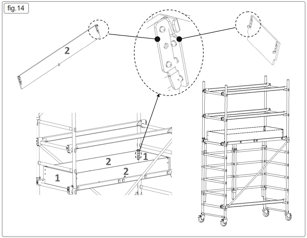 SEALEY SSCL1 V2 Platform Scaffold Tower EN 1004 - fig 9