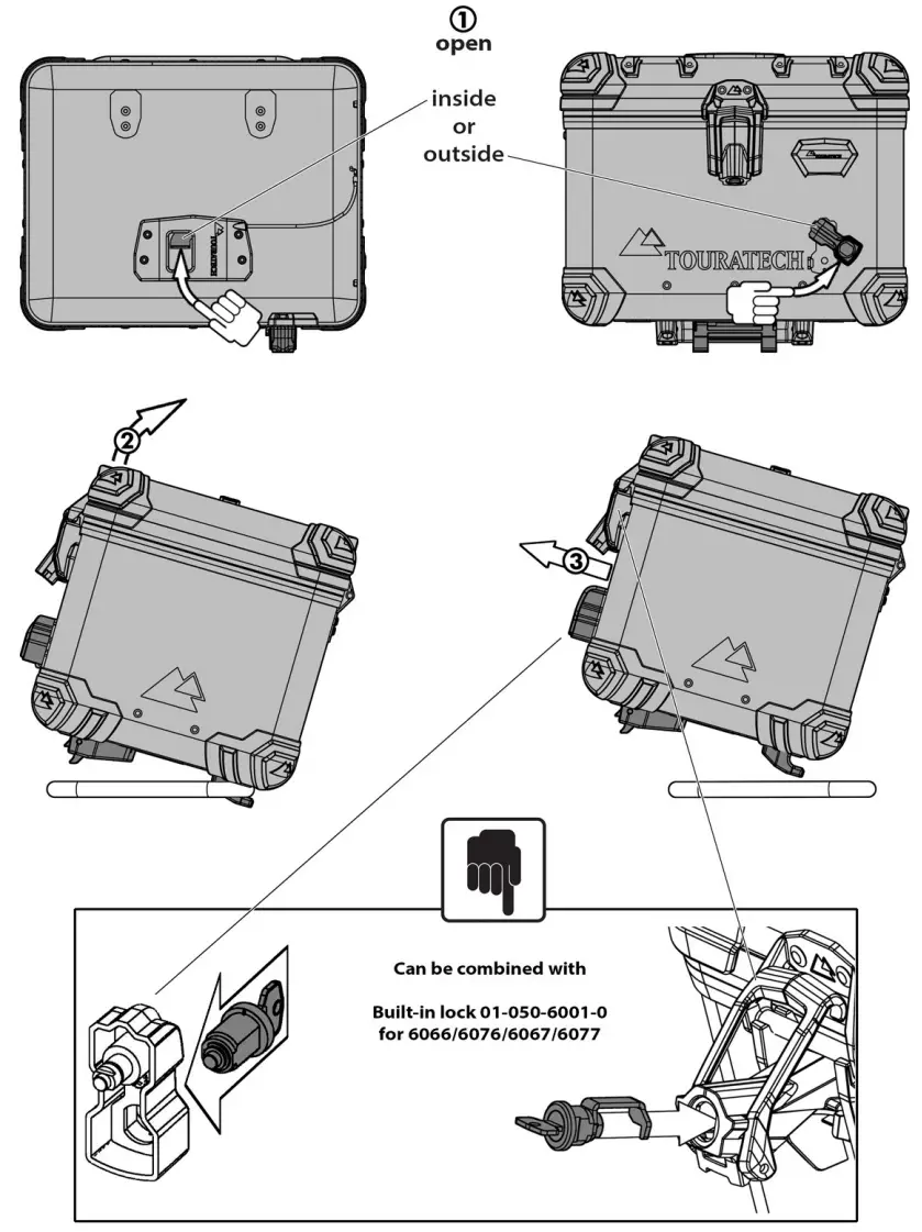 TOURATECH 01 050 6077 0 Zega Evo Topcase 38 Litres with Rapid Trap - fig 1