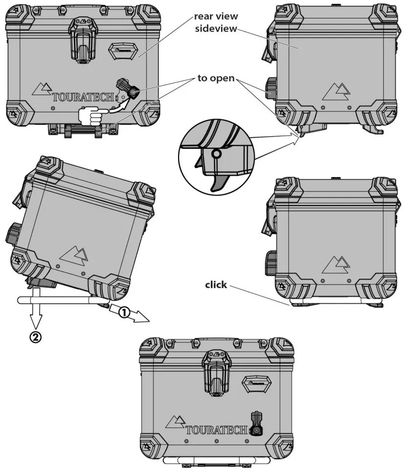 TOURATECH 01 050 6077 0 Zega Evo Topcase 38 Litres with Rapid Trap - fig