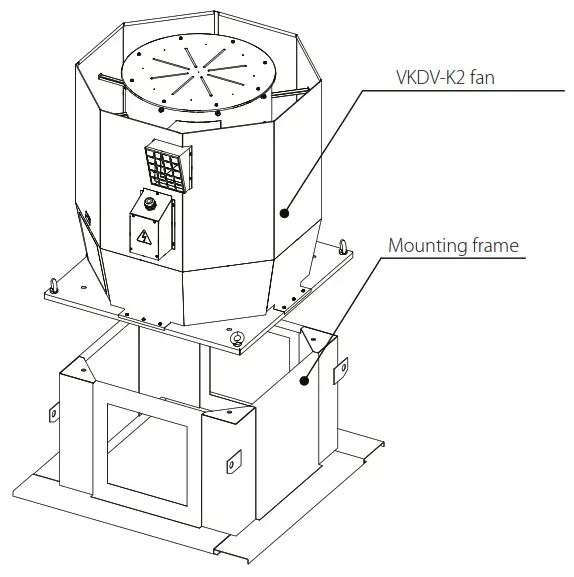 VENTS VKDV K2 RoofMounted Centrifugal Smoke Extraction Fan - Mounting frame
