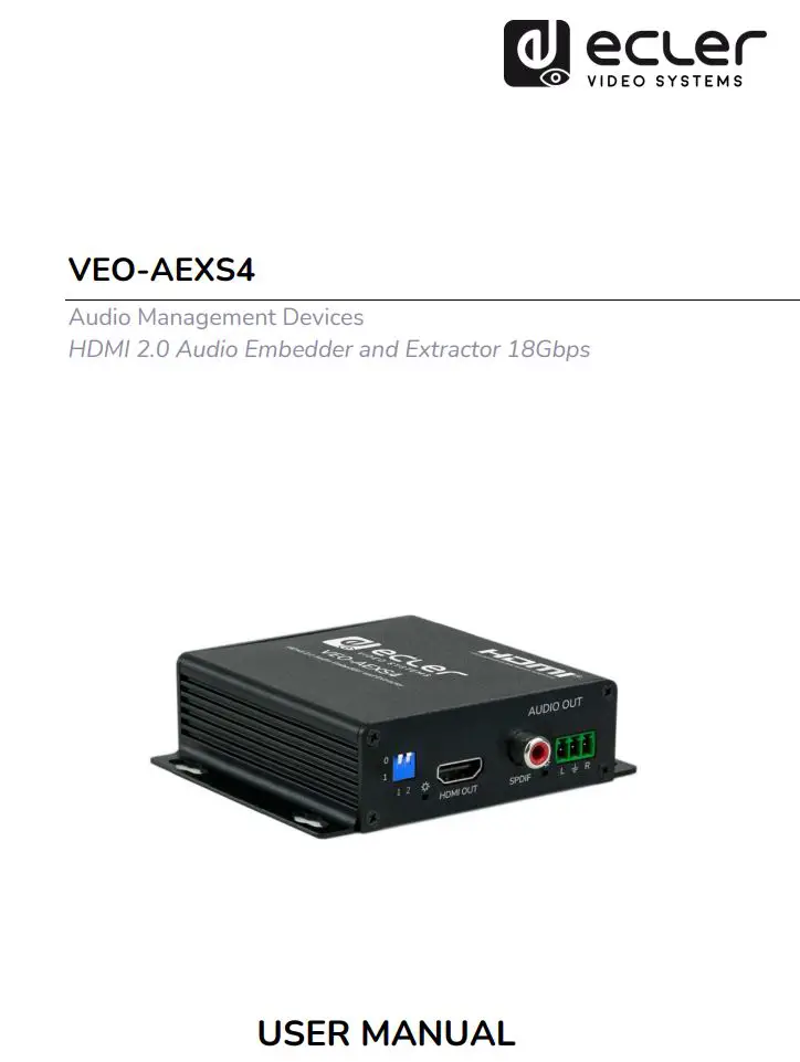 ecler VEO-AEXS4 Audio Management Devices User Manual