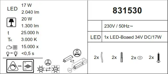 Paul Neuhaus 9107 17 Timon LED Wall Light - overview