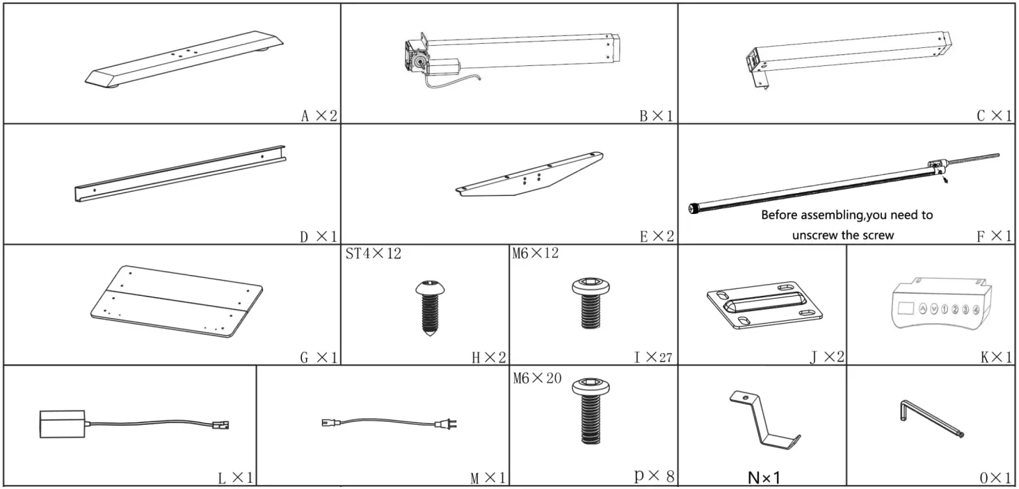 MAOCAO DJ C W78432638 Electric Height Adjustable Home Office Retangular Computer Desk - FIG 1