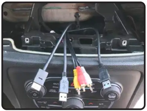 PAC SRK-CHR15H 2015-2021 Dodge Charger - Routing Media Hub Cables2