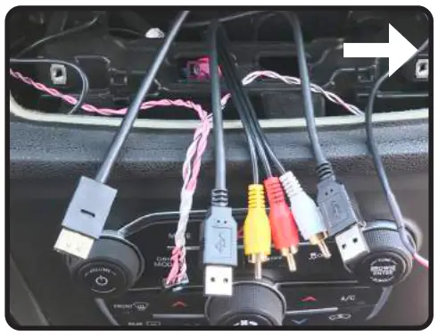 PAC SRK-CHR15H 2015-2021 Dodge Charger - Routing Media Hub Cables5