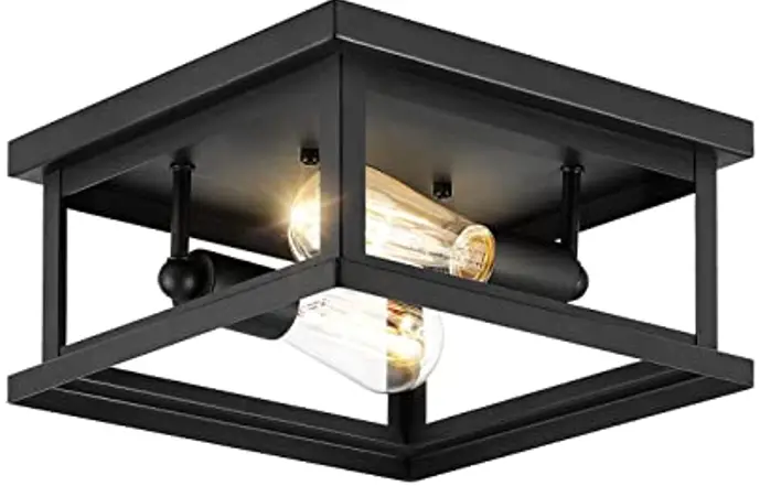 QUOIZEL WVR Series 2 Light 12 Inch Antique Brass Flush Mount Ceiling Light