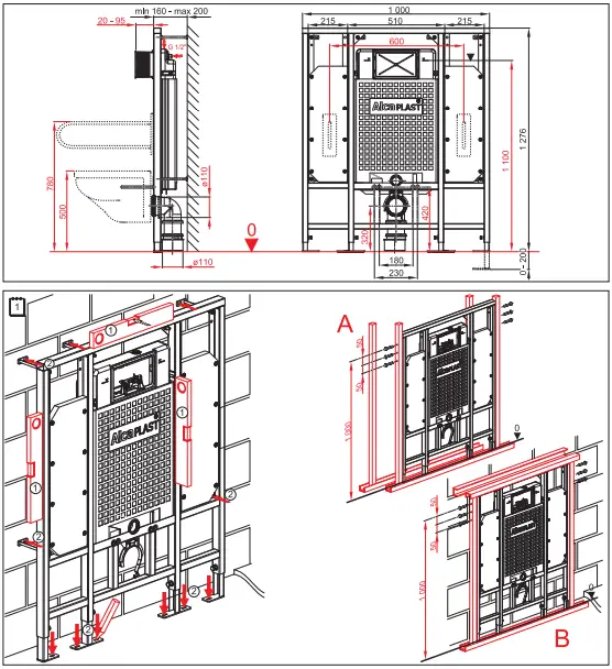 Alca-PLAST-A101-1300H-Toilet-Wall-Mounting-Frame-Fig- (2)